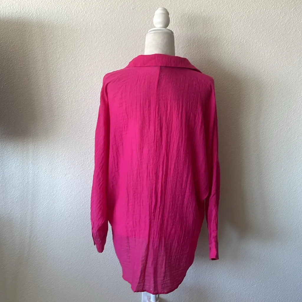 Massimo‎ Dutti Fuchsia Button-Down Shirt - Image 4