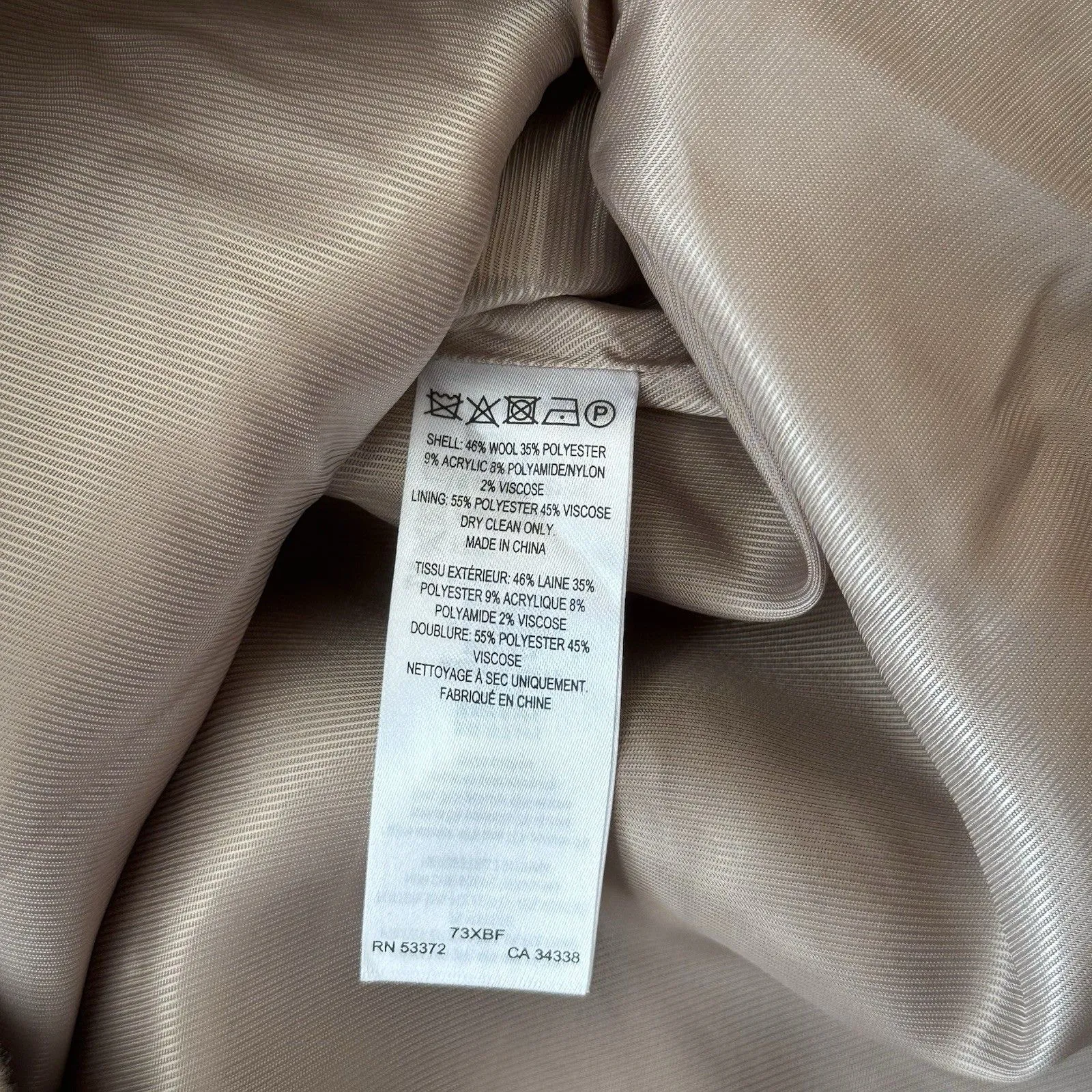 French Connection Adele Felt Mini Skirt Wool Blend Beige Sz 12 NWT Asymmetric - Image 14