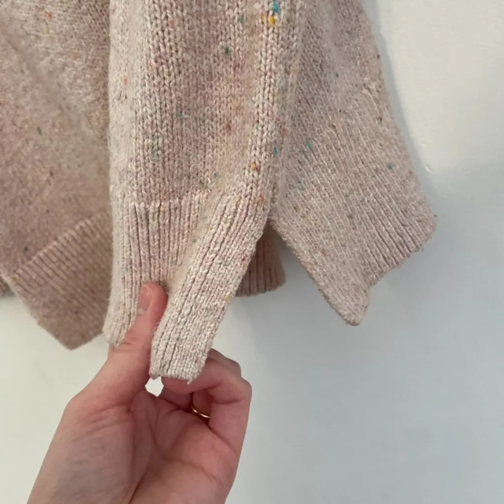 ANN TAYLOR LOFT Flecked Boatneck Sweater Light Baby Pink Multi Confetti Cotton S - Image 11