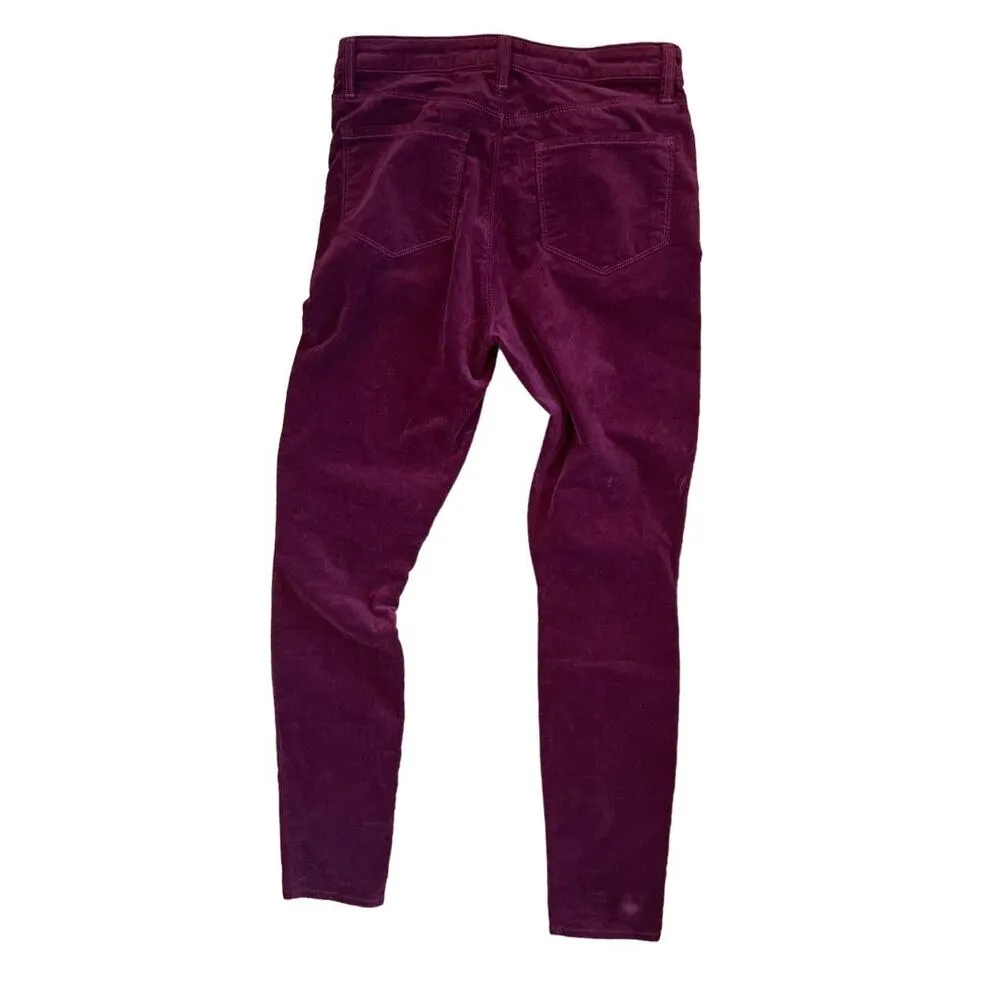 L’AGENCE Jyothi High Waist Split Ankle Skinny Jeans in Burgundy Velvet size 26 - Image 3