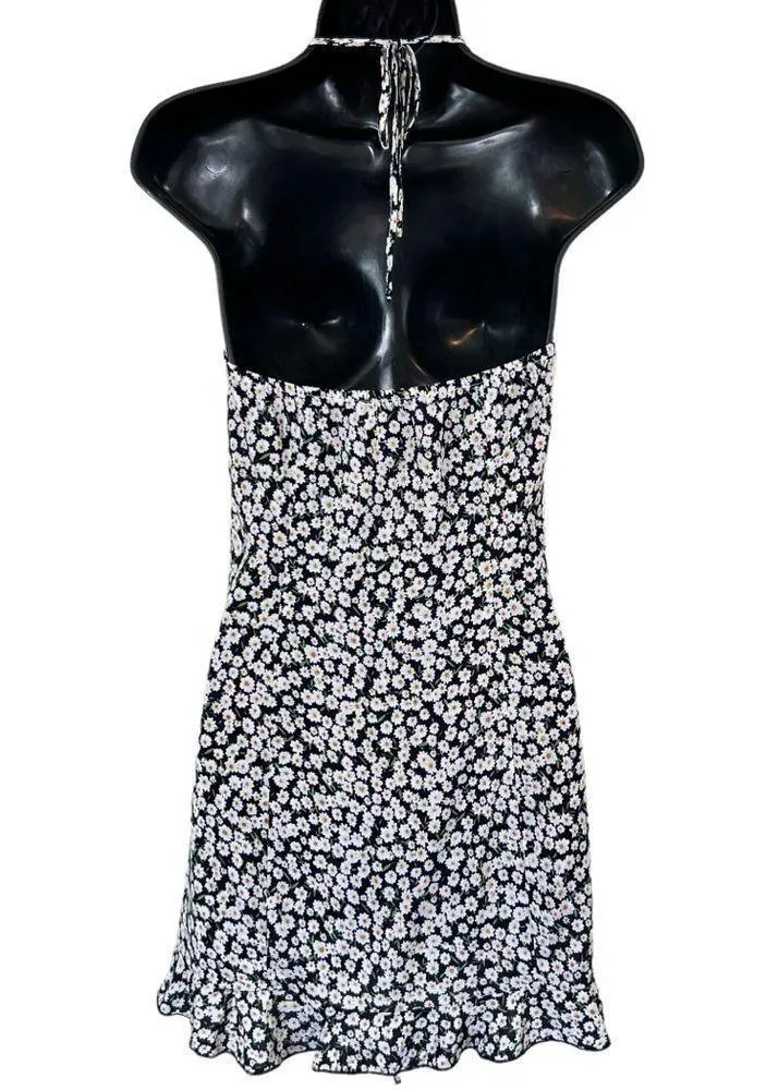 Princess Polly McLeod Blue Floral Drawstring Ruched Halter Ruffle Mini Dress - Image 15