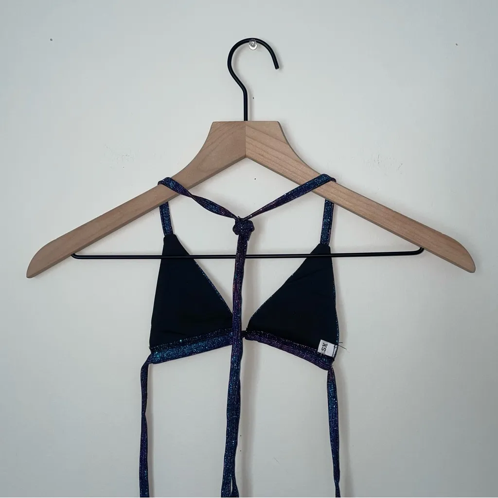 Sparkly Blue Bikini Top‎ Size XS - Image 4