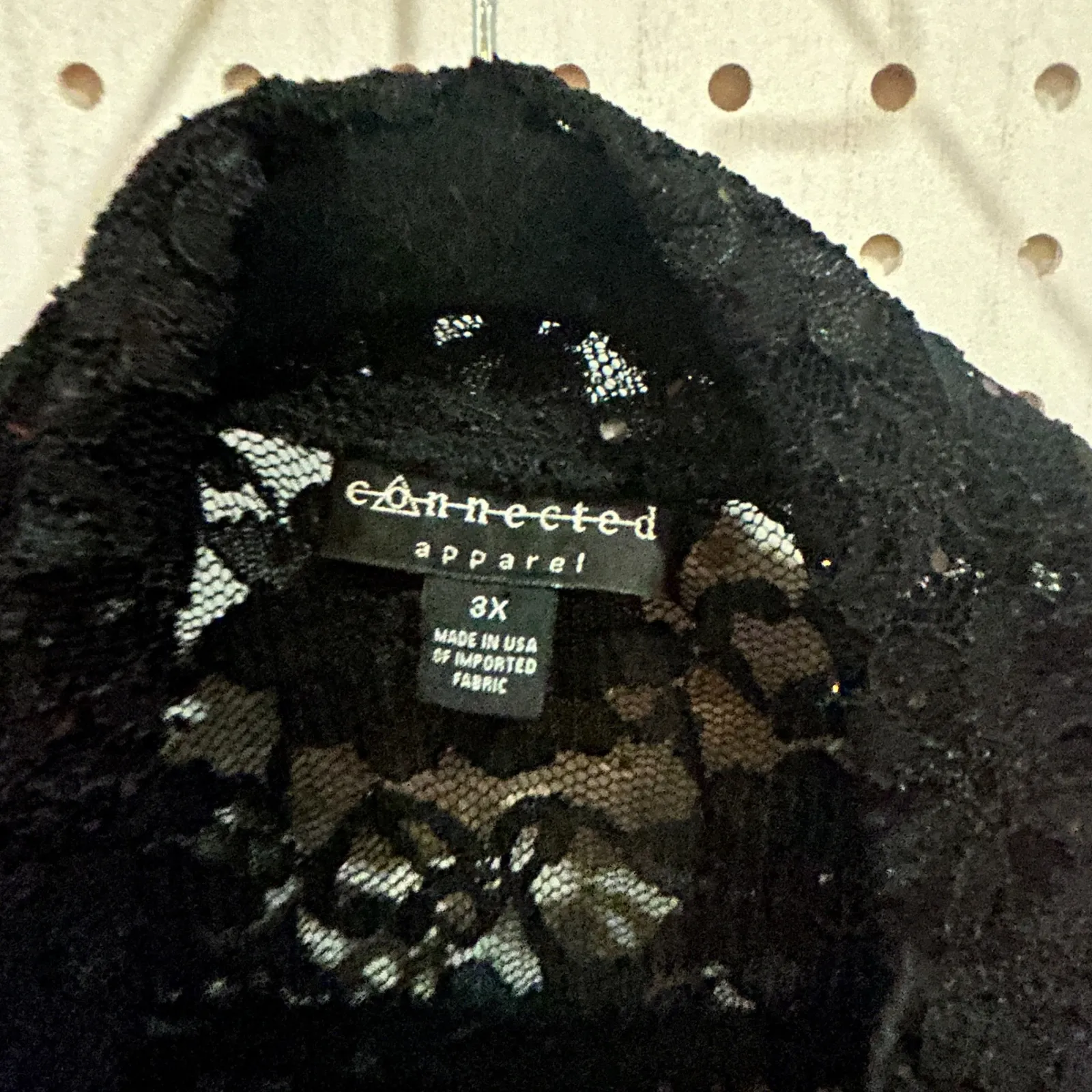 Connected Apparel Black Lace Open Front Cardigan Shrug Plus Size 3X - Image 3