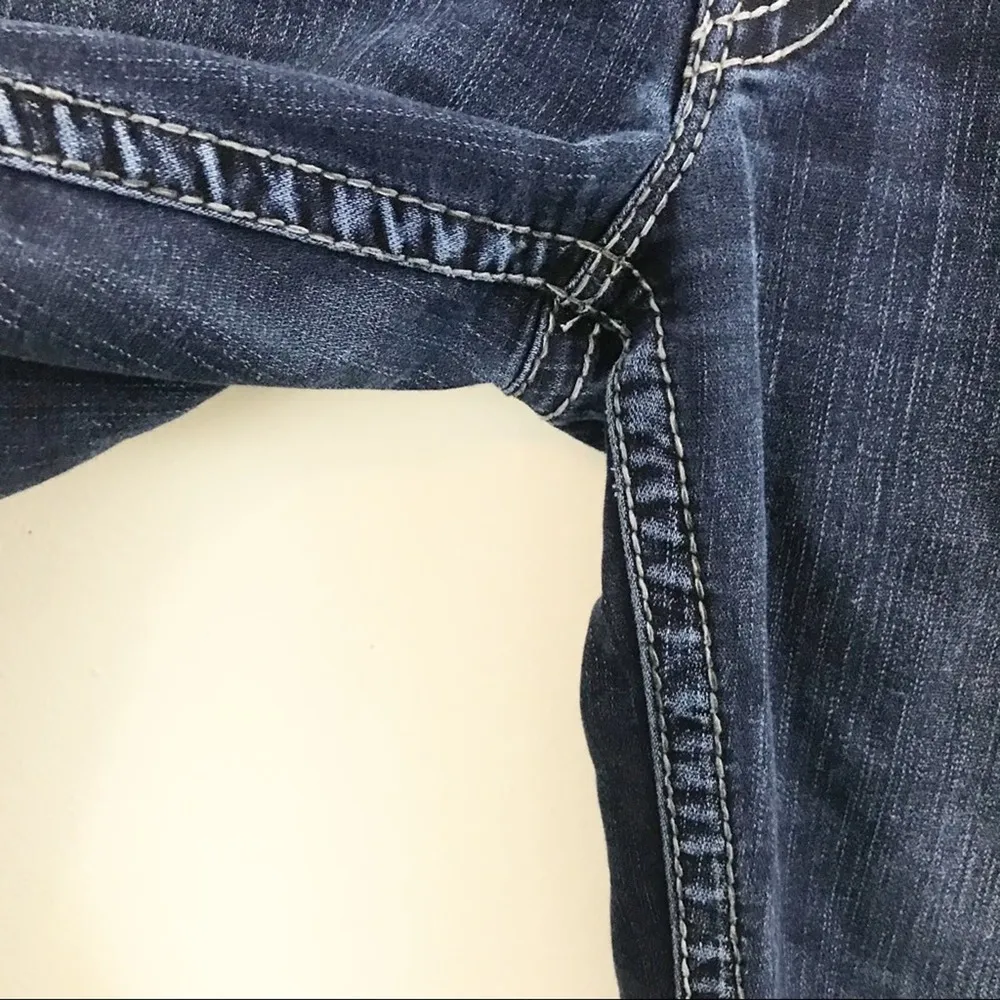 Silver Western Suki Surplus Boot Cut Mid Rise Distressed stretch Jeans womens 28 - Image 7