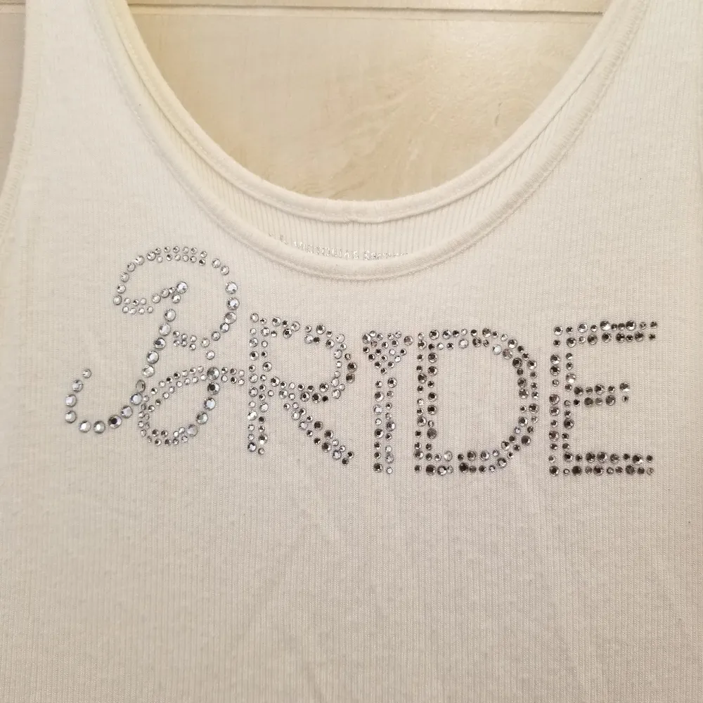 {S} Victoria's Secret I Do 'Bride' Ribbed Tank Top White - Image 2