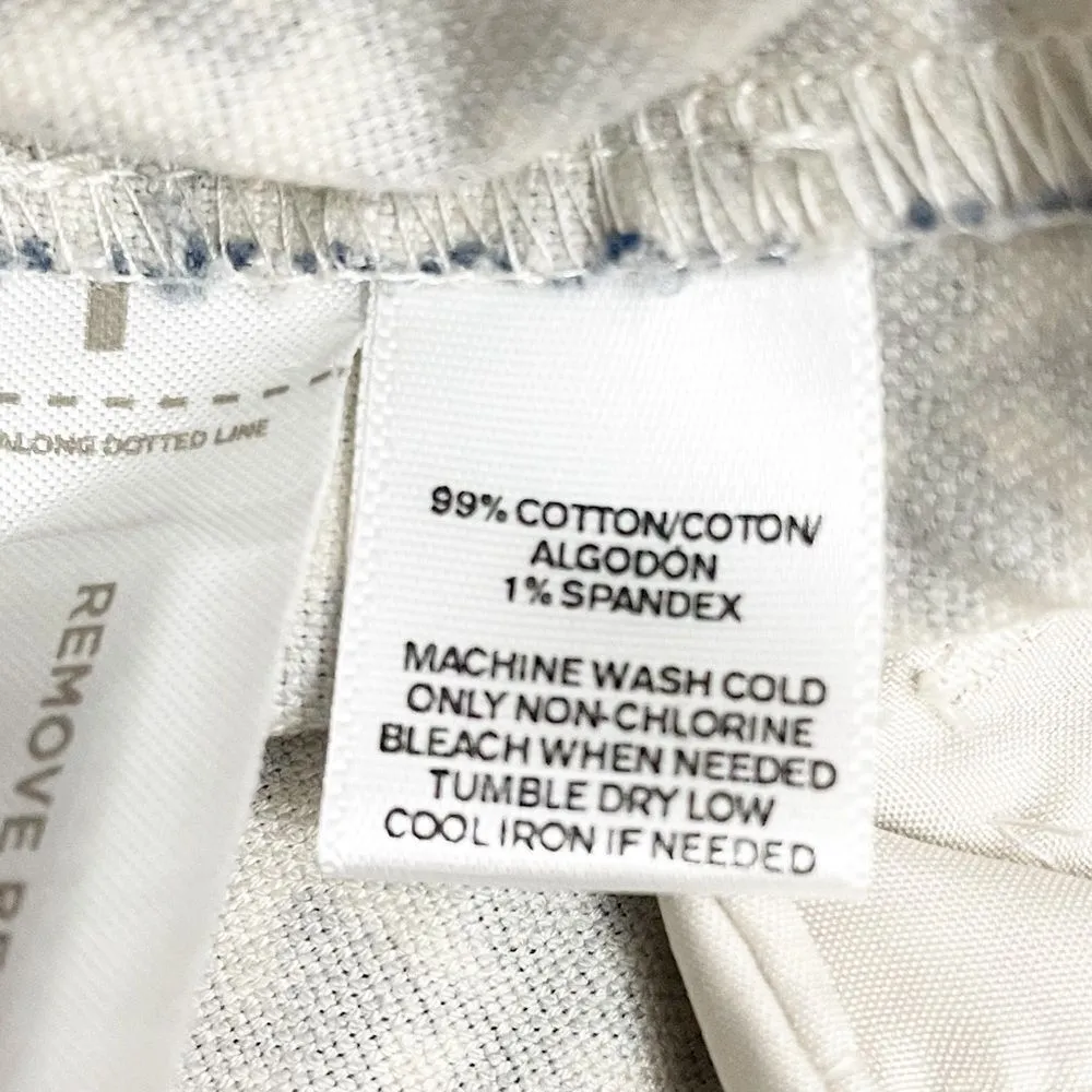 NWT LOFT The Riviera Pant Julie Fit Navy & Natural Tan Medallion Print Size 4 - Image 10