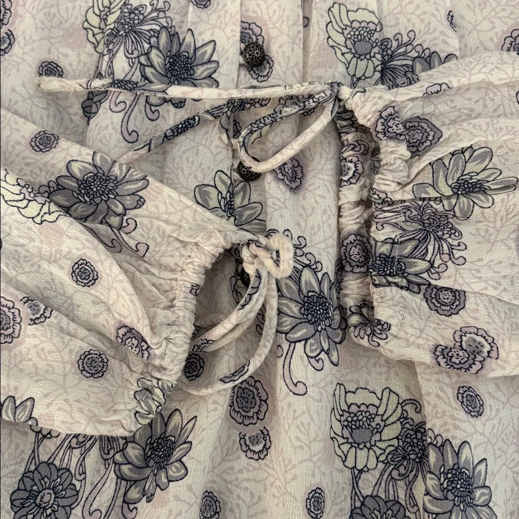 NWT Lucky Brand Floral Long Sleeve Peasant Blouse Top Size Large - Image 5