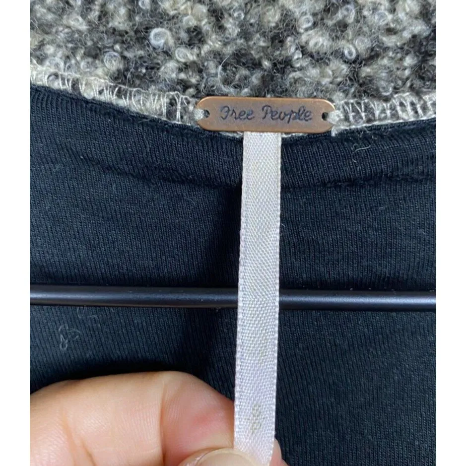 Free People Double Breasted Sweater Sz S Zebra Chunky Knit Wool‎ Blend Cardigan - Image 5