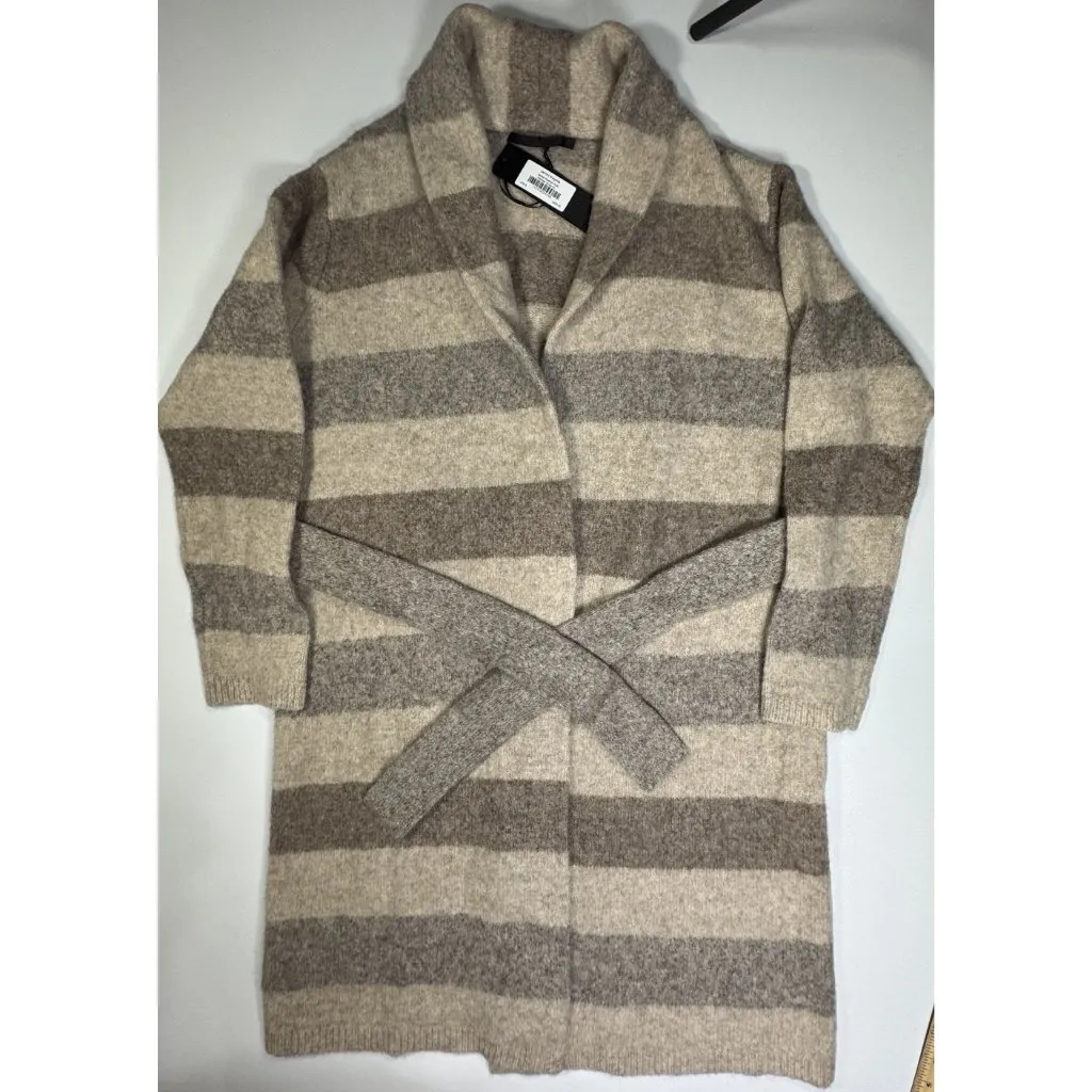 Jenni Kayne Belted Sweater Alpaca Blend Cardigan Womens XL Striped Longline - Image 13