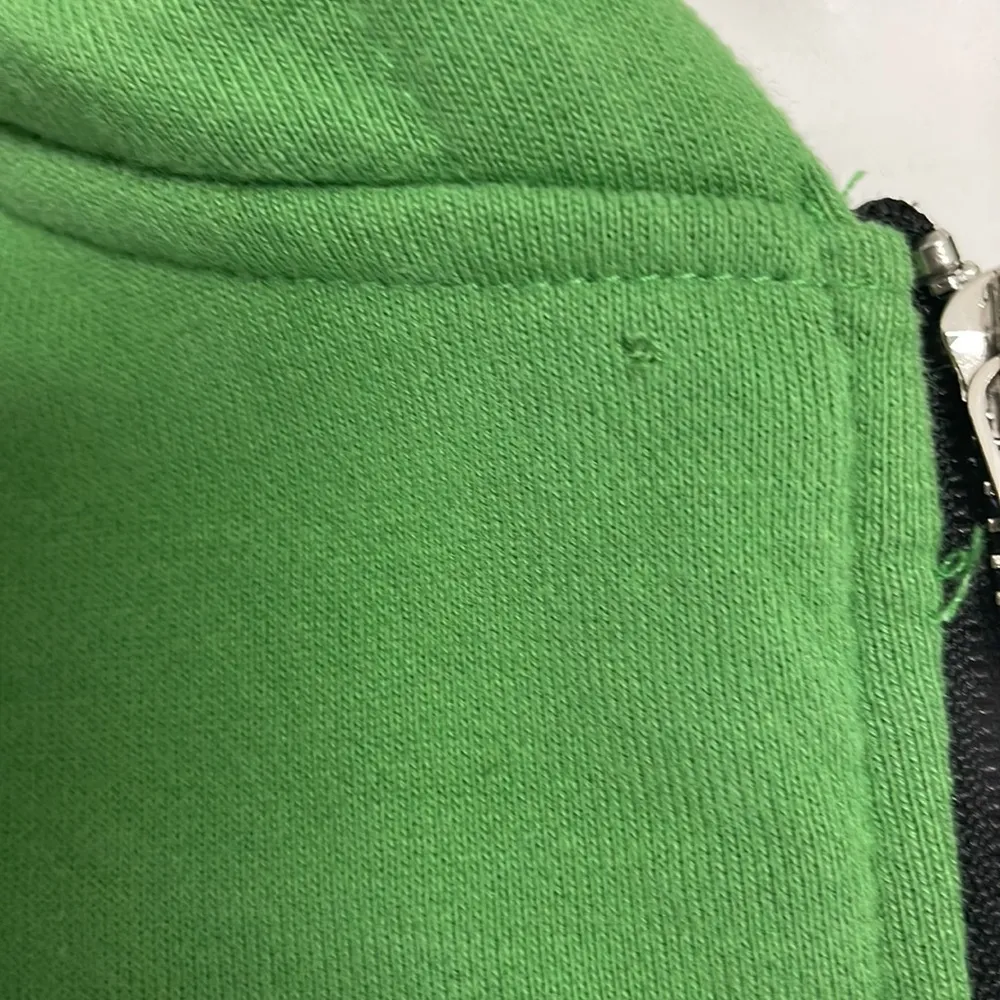 Green LA Los Angeles Pullover Zip Cropped Hoodie Jacket Adika Medium - Image 7