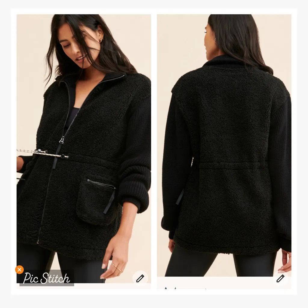 Varley Westwood Teddy Jacket Black - Image 3