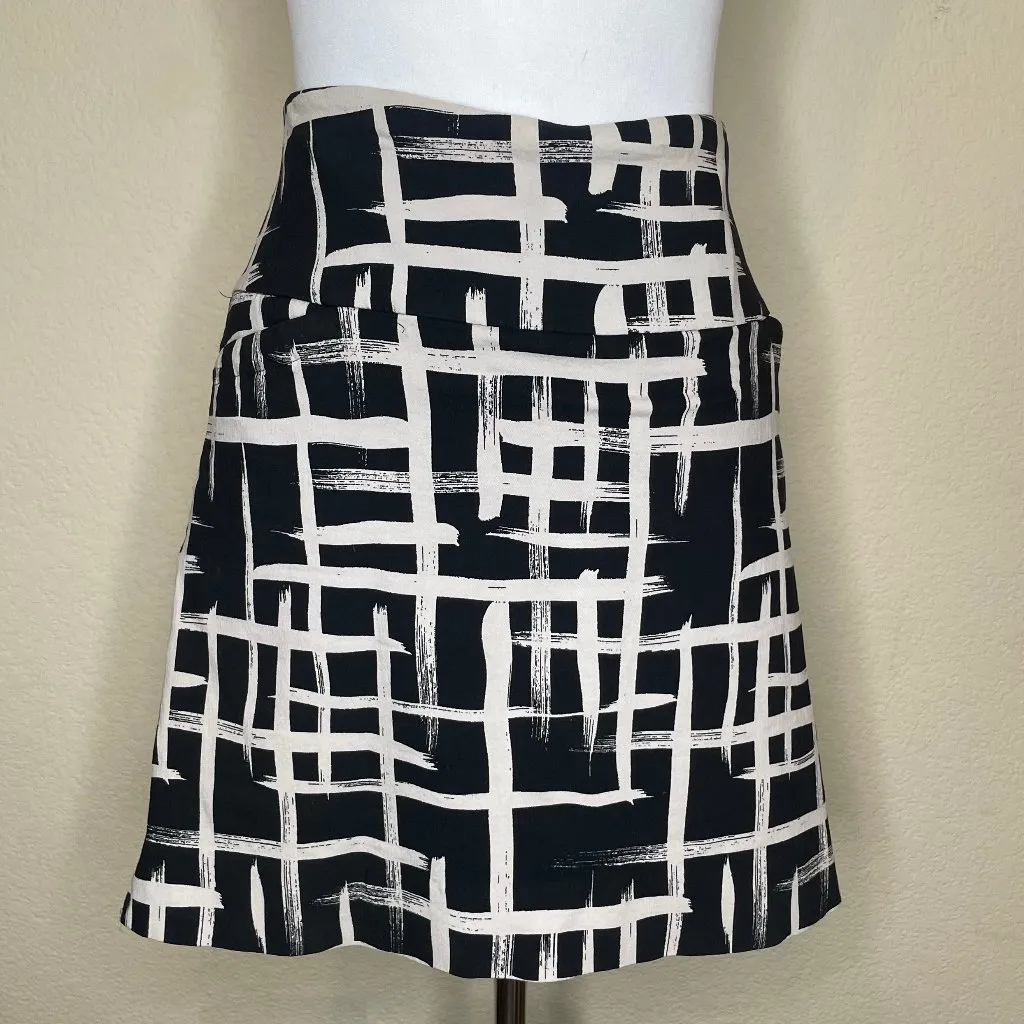 S.C. & Co. Women's Black Ivory Abstract Tummy Control Pocket Skort Skirt Sz XL - Image 2