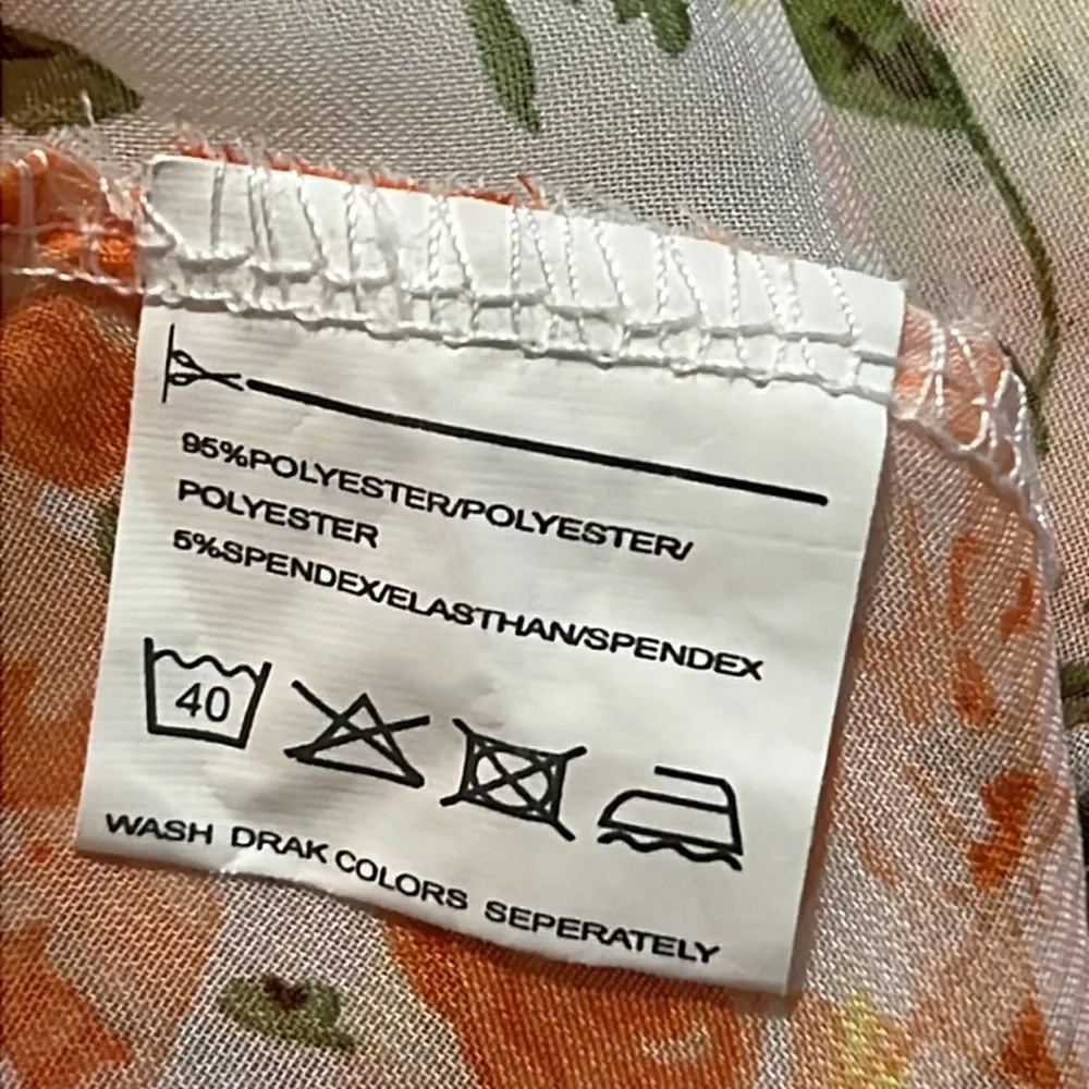 Womens large cover up sheet kimono summertime lightweight spring floral pattern Orange - Image 4