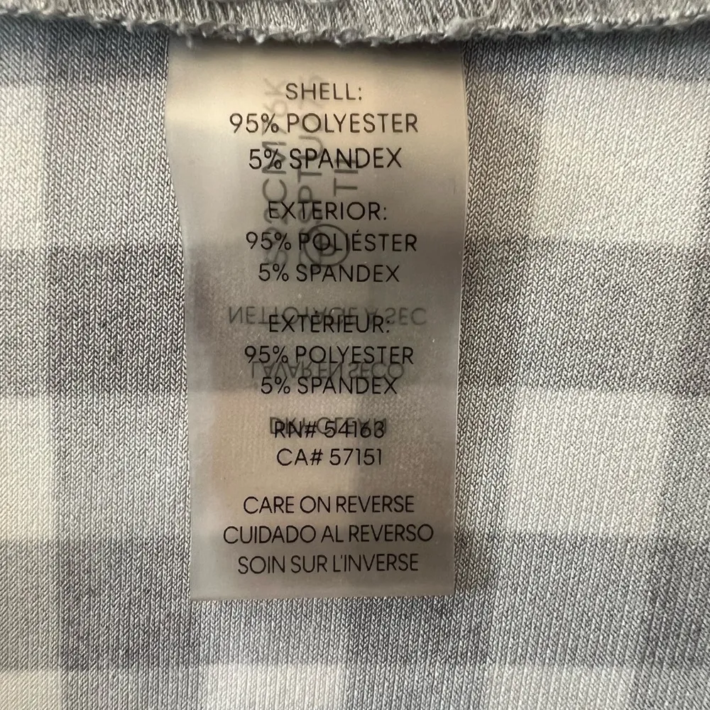 CalvinKlein Knit Checkered Pleated Crew Neck Sleeveless Top，Sz M - Image 7