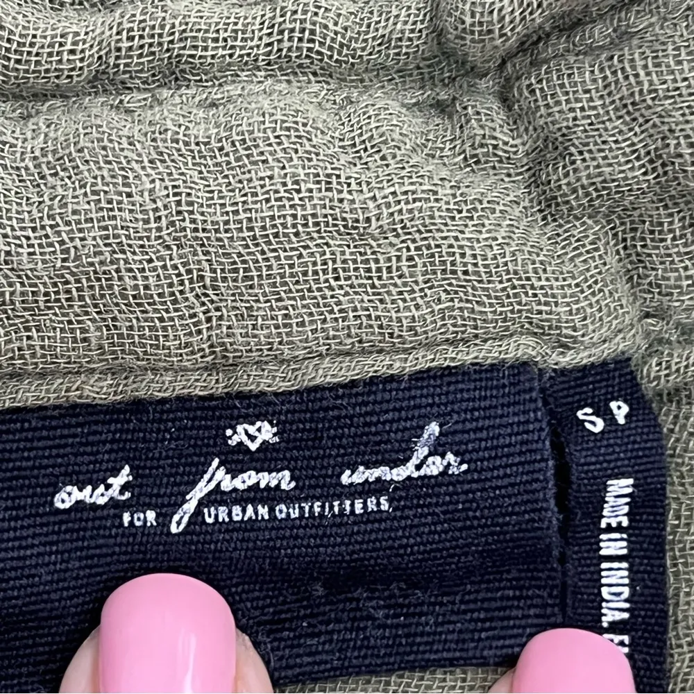 Urban Outfitters Out From Under small Olive Green Button Down Long Sleeve Top - Image 5