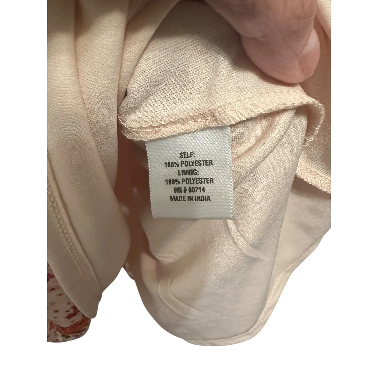 MSK‎ Floral Print Long Sleeve Mini Dress Smocked Waist Ruffle Hem L Orange Size L - Image 5