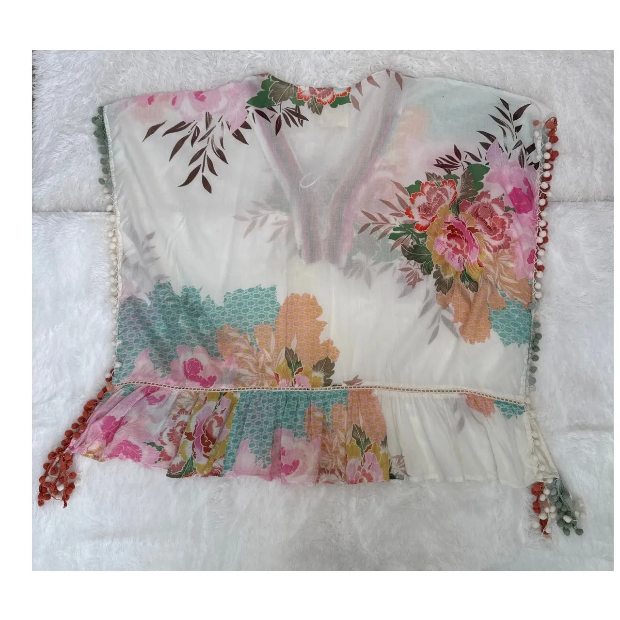 Z&L Europe Floral Print Airy 100% Cotton Pom - Image 8