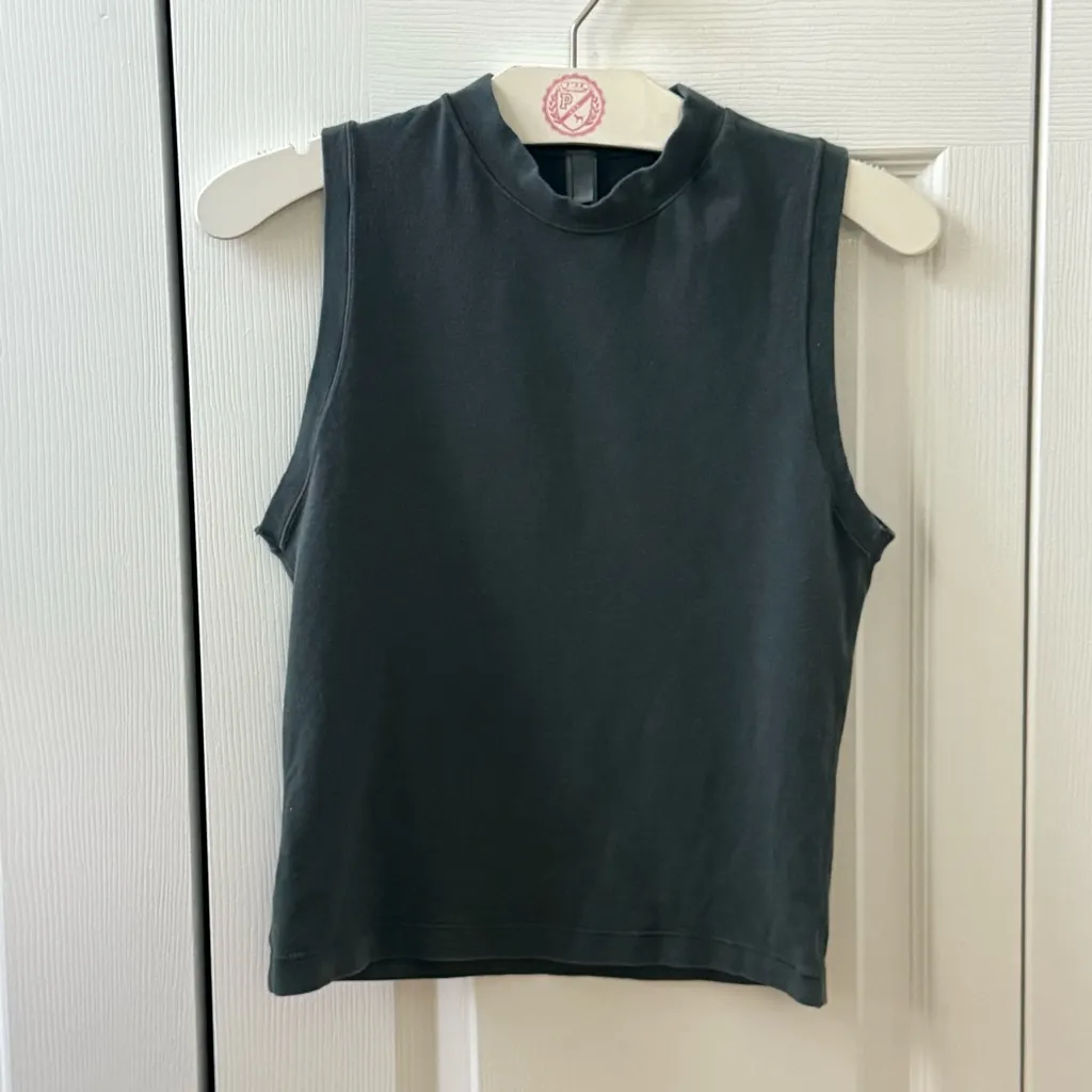 Skims Cotton Jersey Stretch Mock Neck Tank in Gray - Image 2