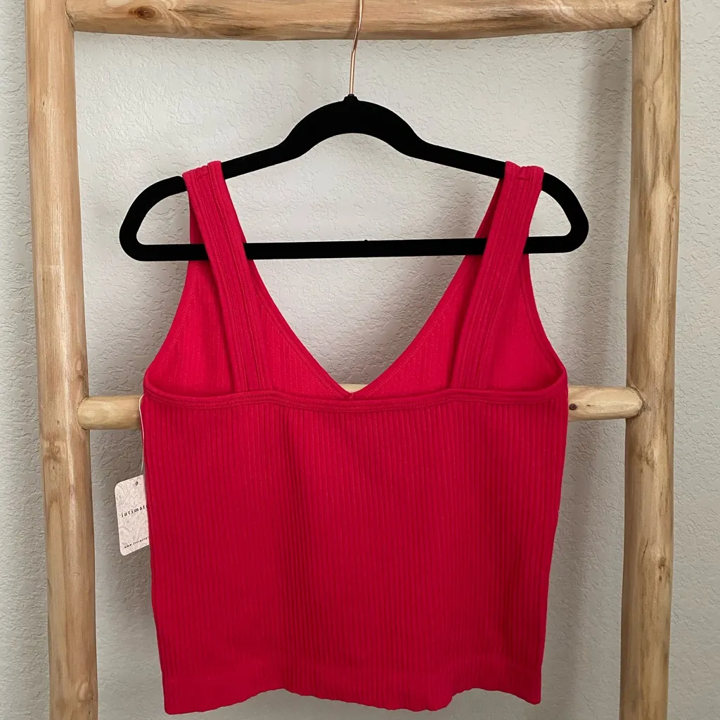 Free People Solid Rib Brami in Cherry size M/L - Image 4