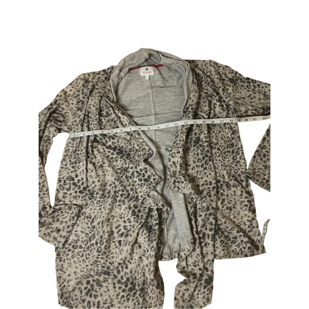 SUNDRY Leopard Open Cardigan Animal Print b - Image 3