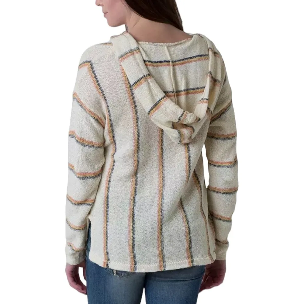 Women’s Striped Bonfire Beach Sweatshirt Size S Hooded Sweater - Image 2