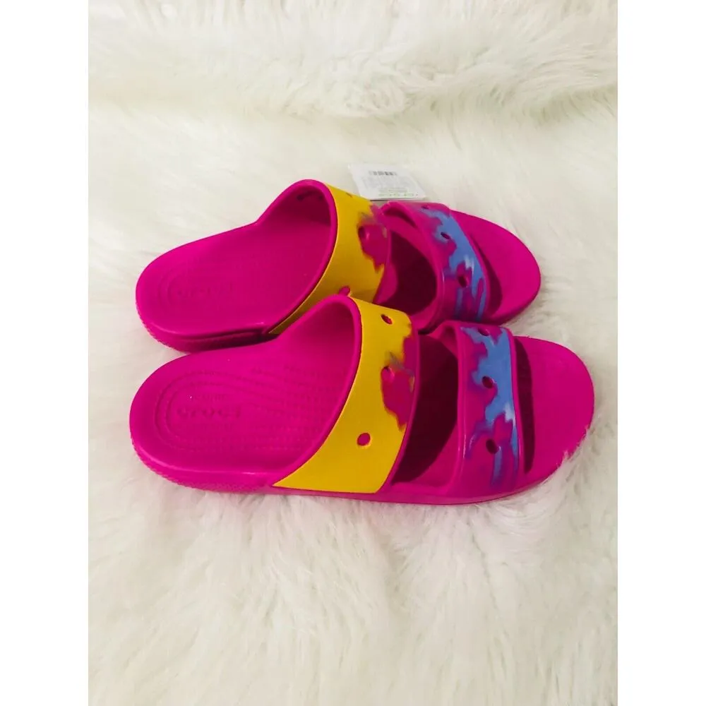 Crocs Classic Ombre‎ Adult Slide Sandals Water-Resistant Pink Ombre M8W10 - Image 4