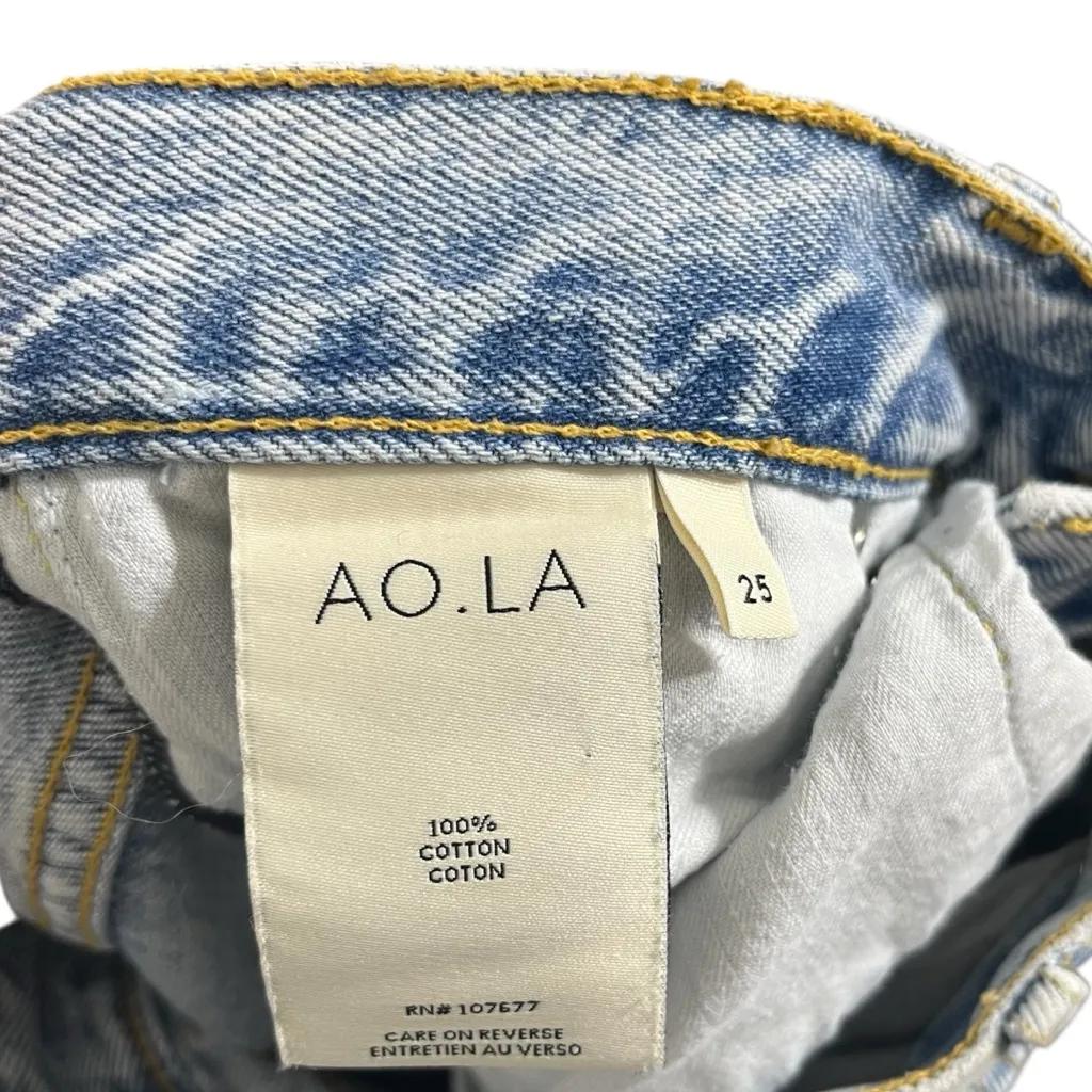 AO.LA by Alice + Olivia Distressed Jeans Size 25 Split Hem Light Wash Cotton - Image 11
