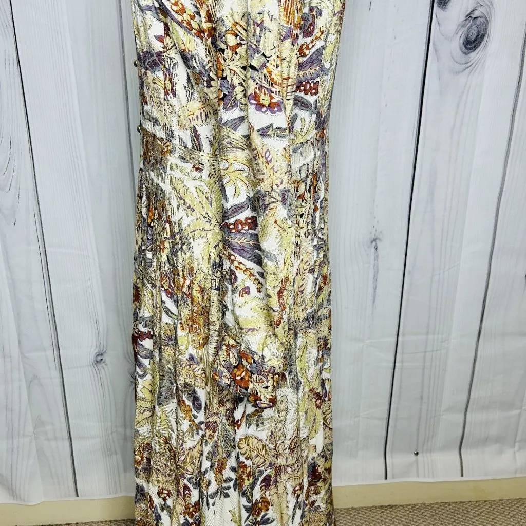 Soft Surroundings Mekness Metallic Floral Maxi Shirt Dress Duster Size S Boho - Image 9