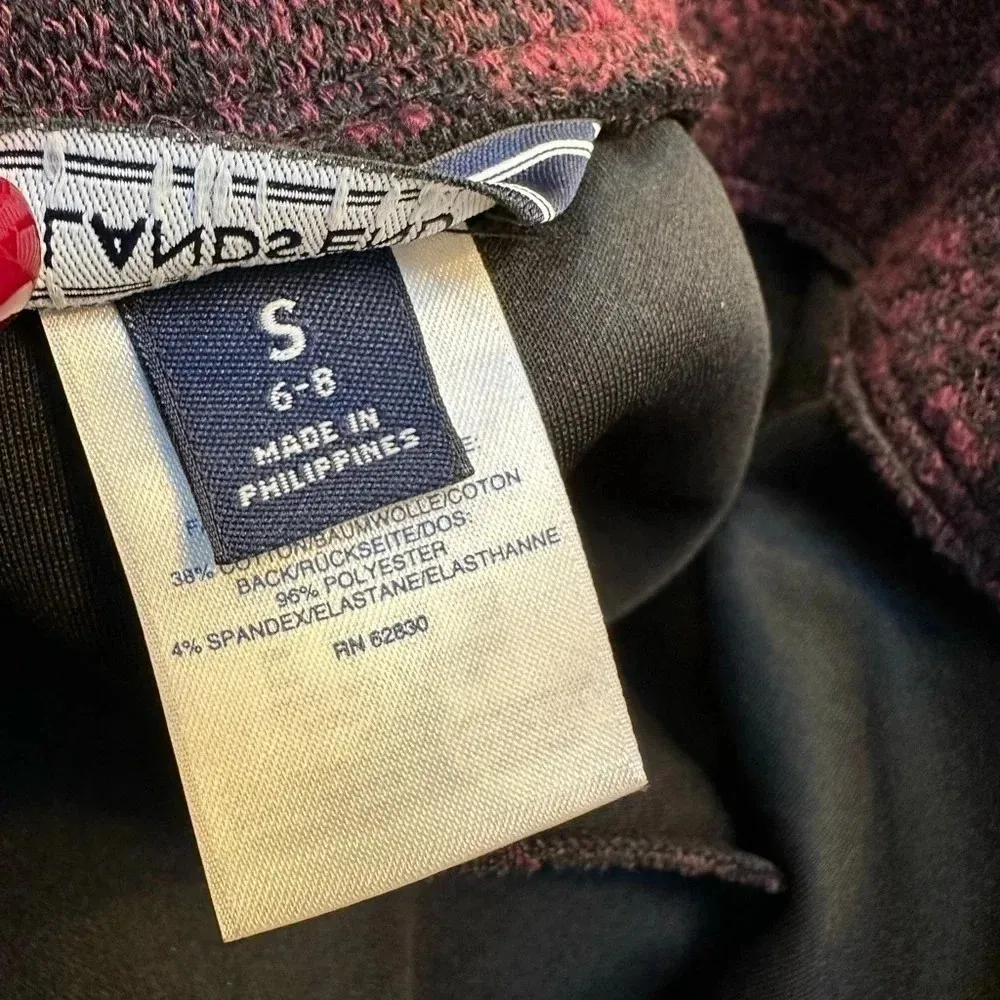 Lands End | Black & Pink Heavyweight Bell Flare Skirt Size S Small Retro Vibes - Image 7