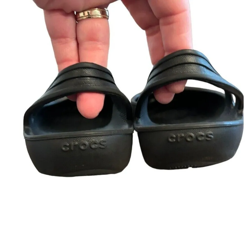 Crocs Mary Jane Kadee Slingback Work Flats Ballerina Slip on Shoes W 7 black EUC - Image 3