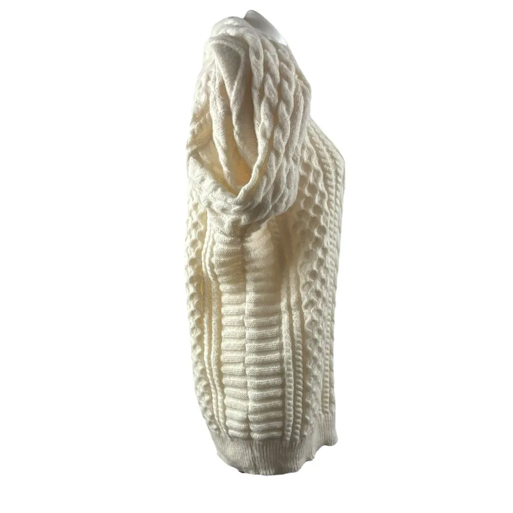 Vamtac Chunky Cable Knit Fisherman Pullover Crew Neck Sweater Size M - Image 10