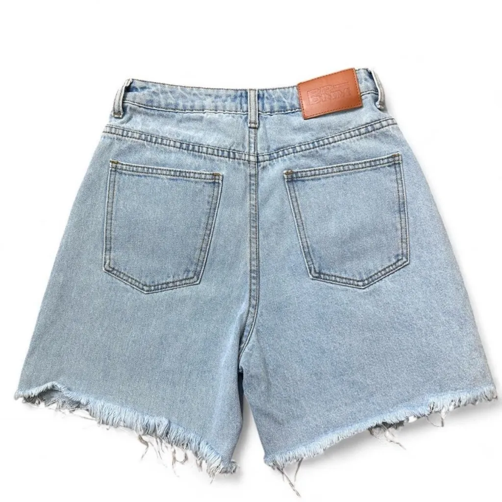 Princess Polly High-Waisted Denim Shorts Size 4 | 100% Cotton Raw Hem Y2K - Image 4