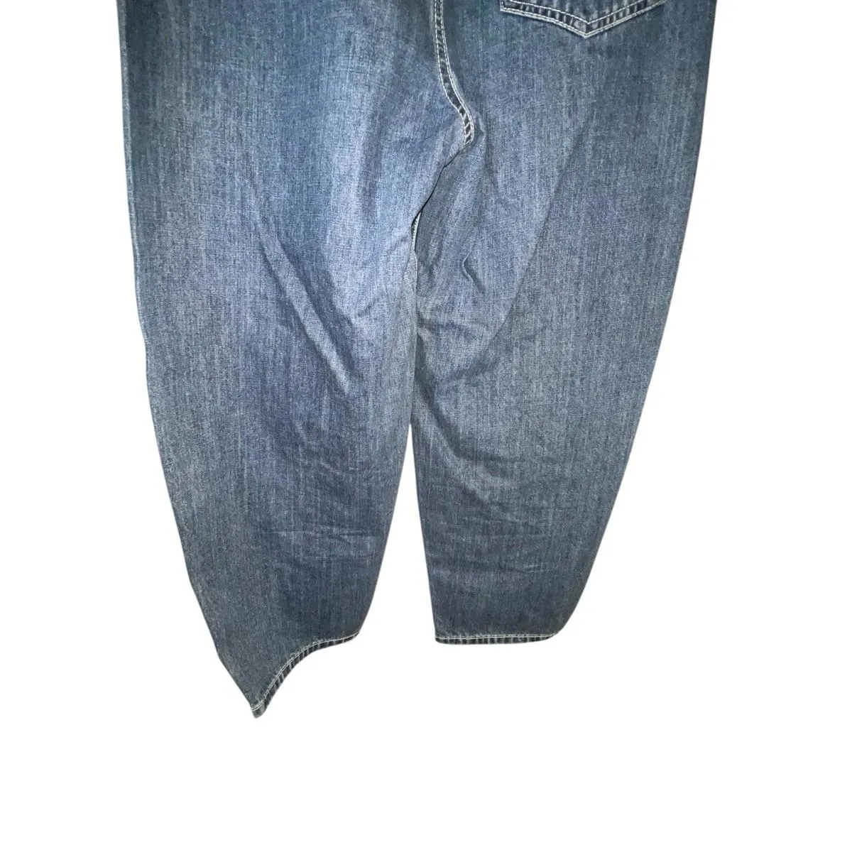 Etica Women's 29 Blue Denim Iris Barrel Leg Jeans High Rise Baggy Relaxed Fit - Image 10