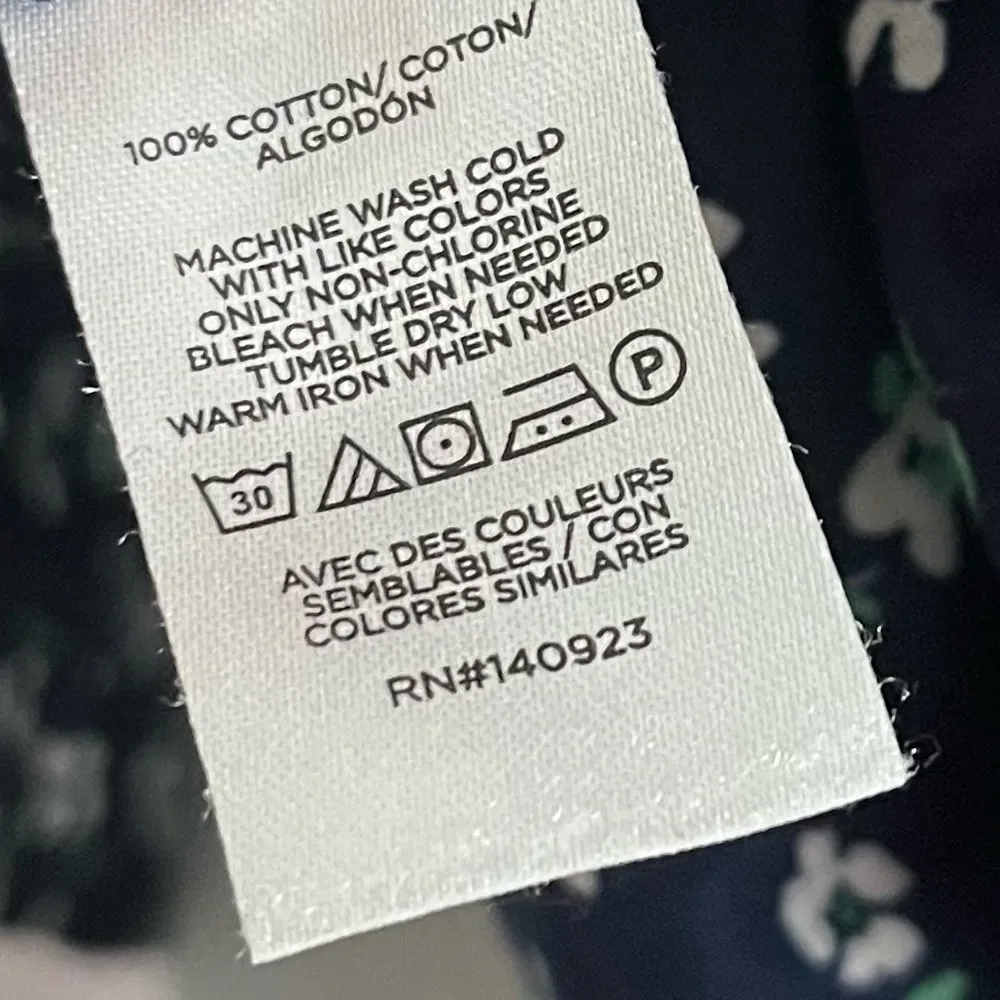 Loft • Navy Floral Ruffle Tie Neck Tank Top - Image 5