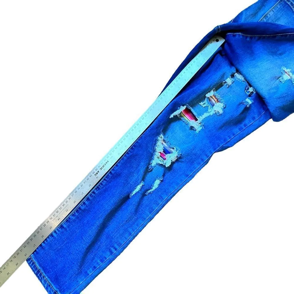 Judy Blue Mariah Distressed Serape Patch Skinny Fit Denim Jeans - Image 10