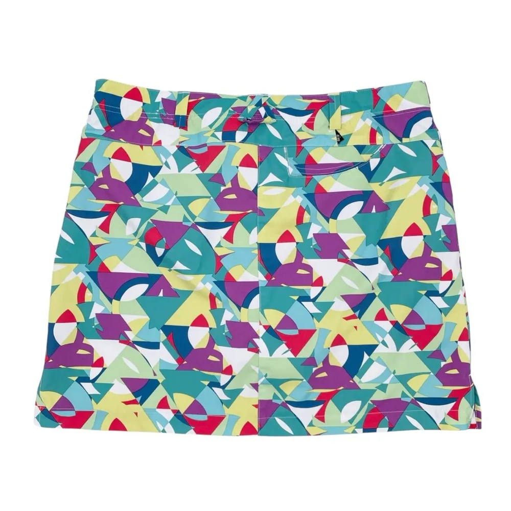 NVO by Lanctot Women's Golf Skort Athletic Skirt with Shorts Geometric Size 12 Blue - Image 2