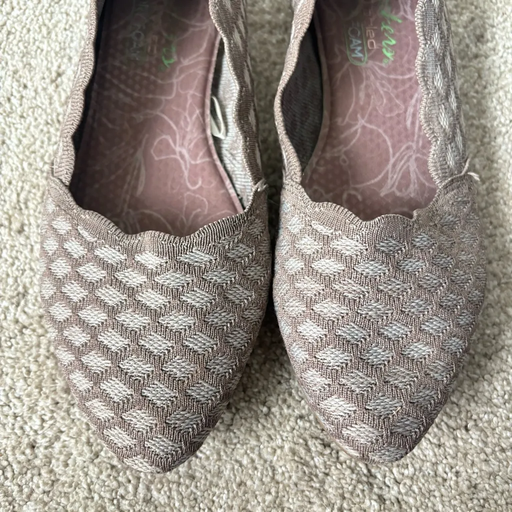 Skechers Air Cooled Memory Foam Cleo Ballet Flats Honeycomb Dark Taupe - Image 3