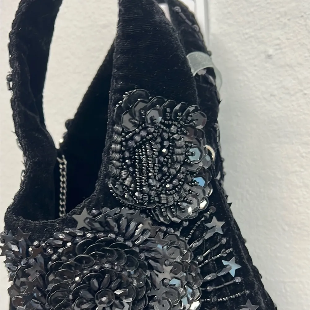✨Glamorous Black Sparkle Hobo Bag 🖤🤍 - Image 5