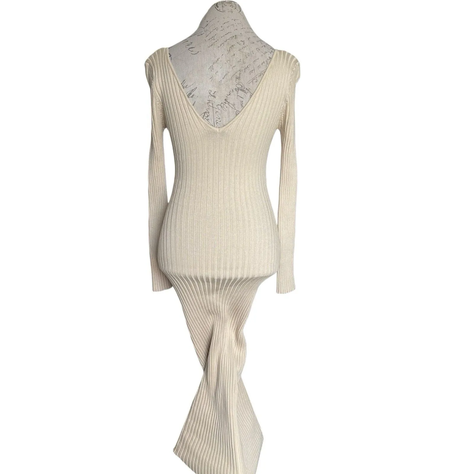 Hera Collection Womens Dress Sz Medium Long Sleeve Maxi Baddie Minimalist Autumn - Image 3