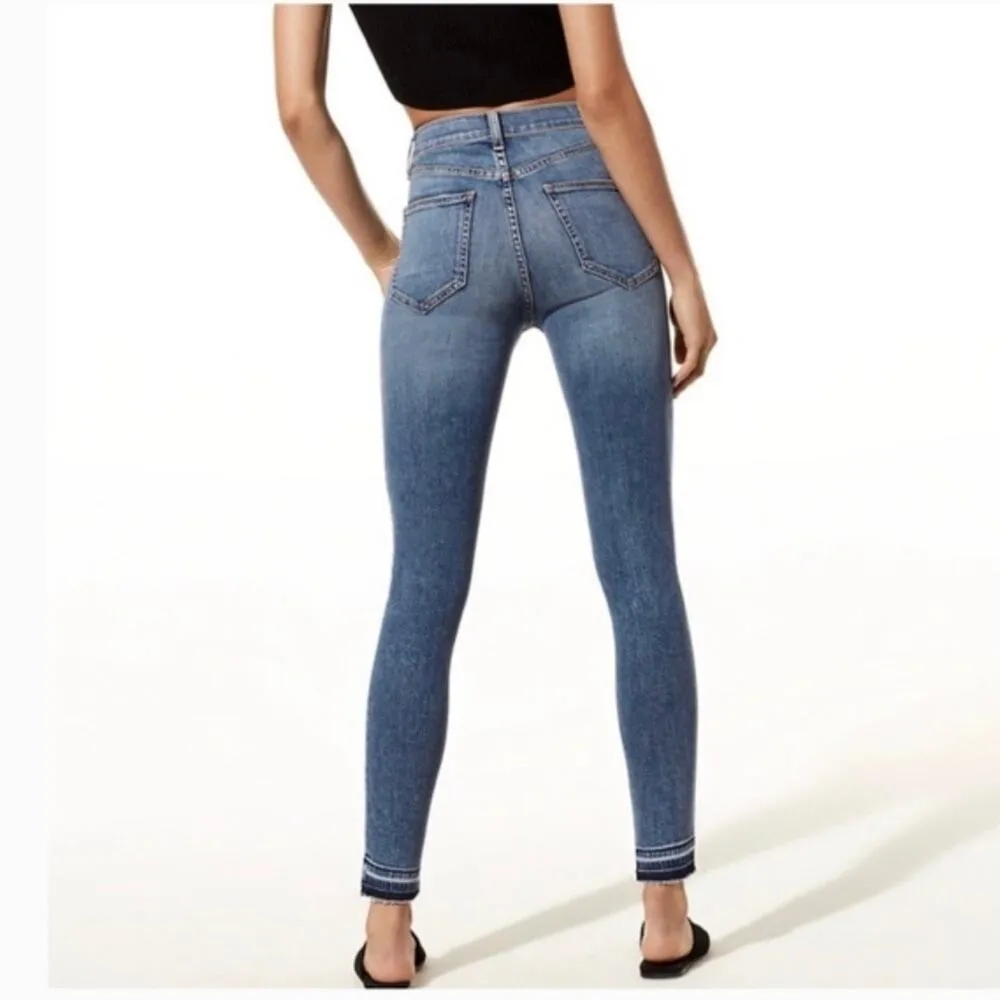 Rag & Bone Olana High Rise Skinny Ankle Jeans Size 25 Colorblock Knee Patchwork - Image 14