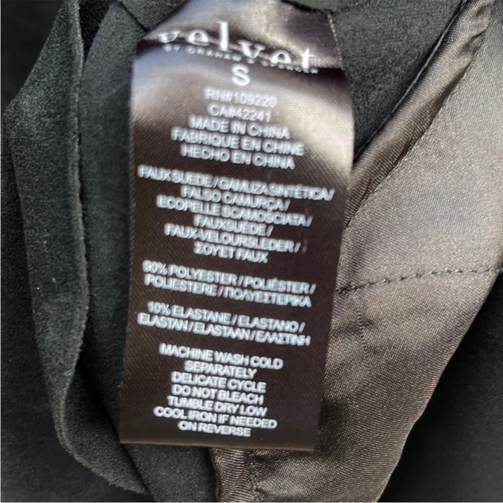 EUC Velvet by Graham & Spencer Reya Faux Suede Dress Black Oversized Small - Image 8
