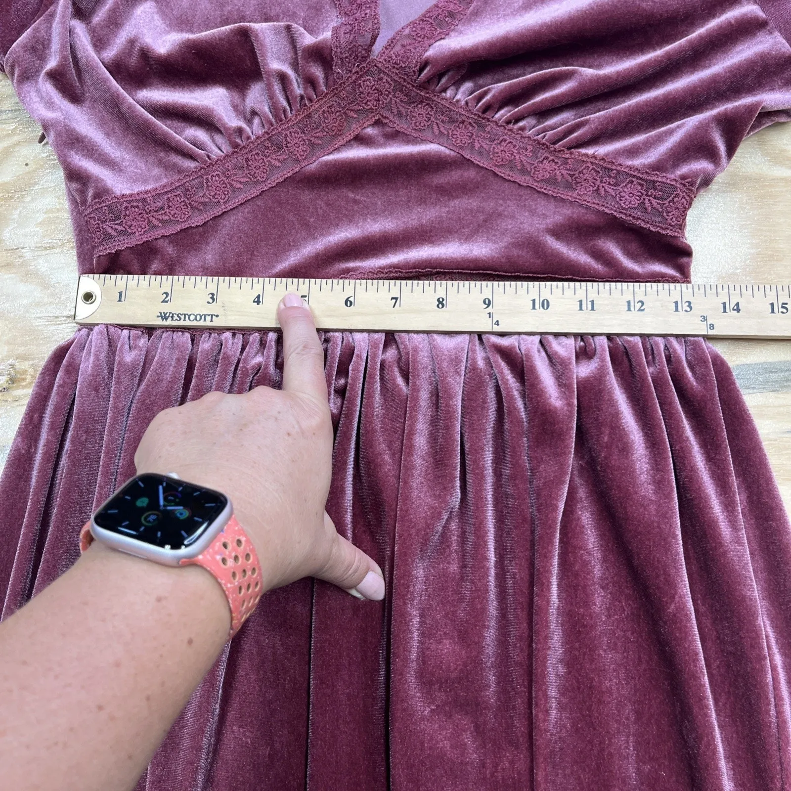 Zilcremo Velvet Babydoll Fit & Flare Midi Dress Size Medium Romantic Coquette Pink - Image 13