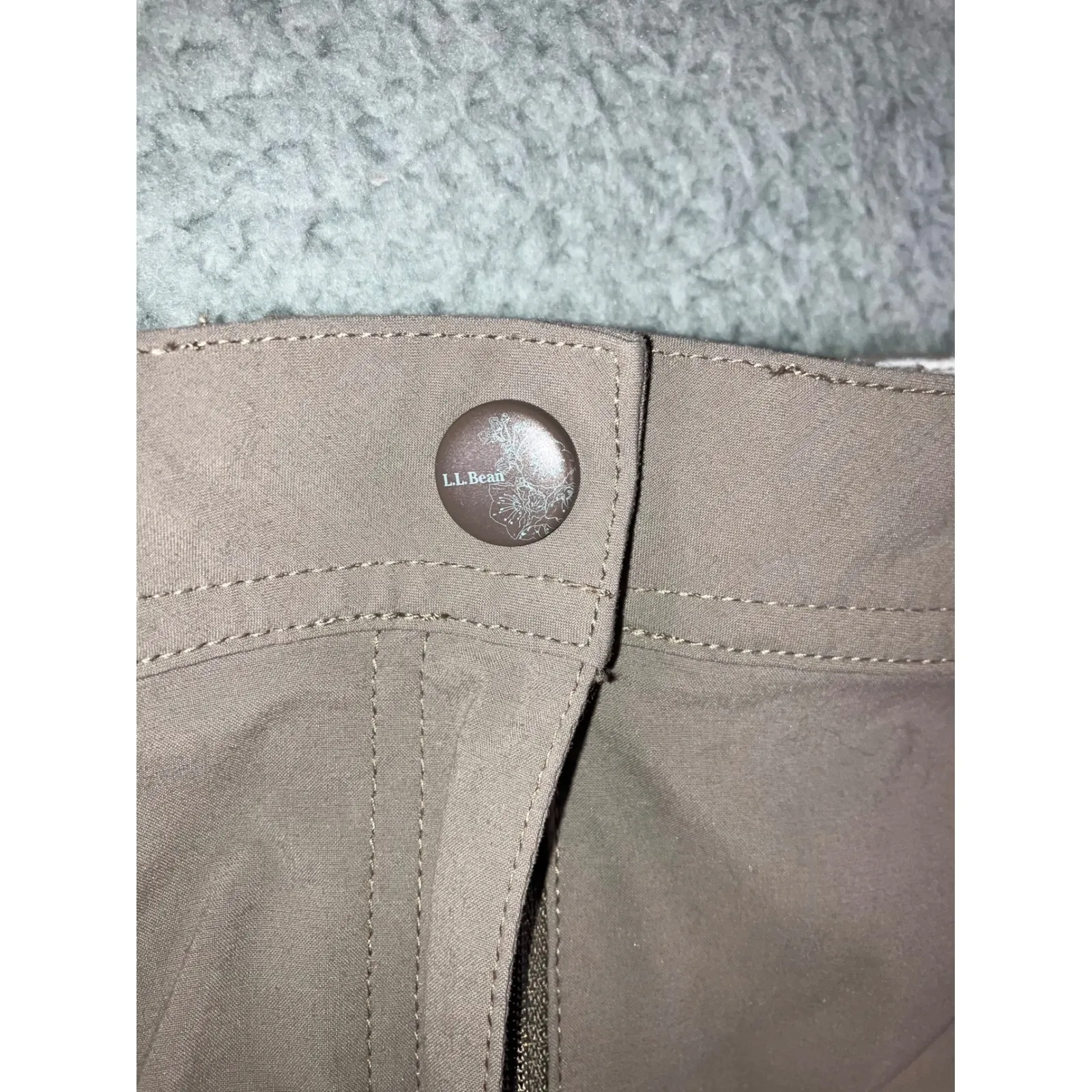 LL Bean Cargo Pants Women 16 Mid Straight Leg Brown Rise Nylon Hiking Outdoor - Image 6