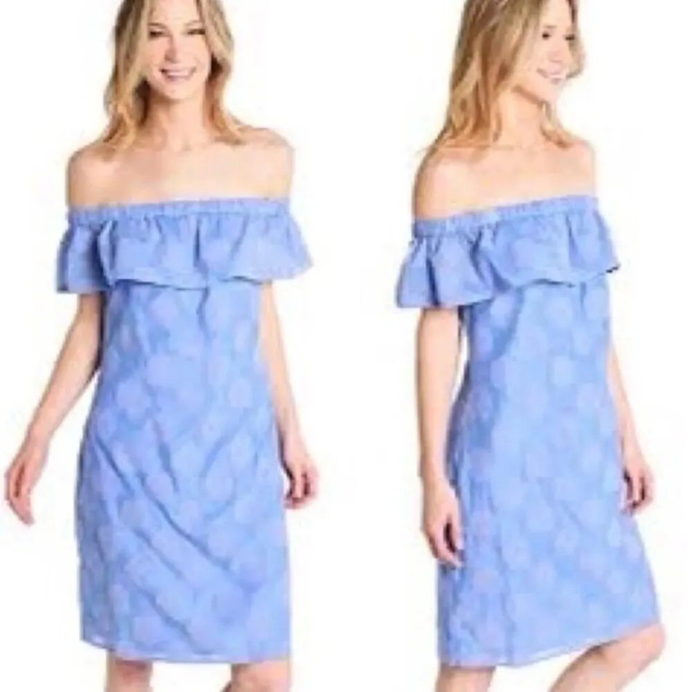 NWT Sail to Sable Hydrangea Jacquard Dot Off Shoulder Dress Women’s Size XS New - Image 4