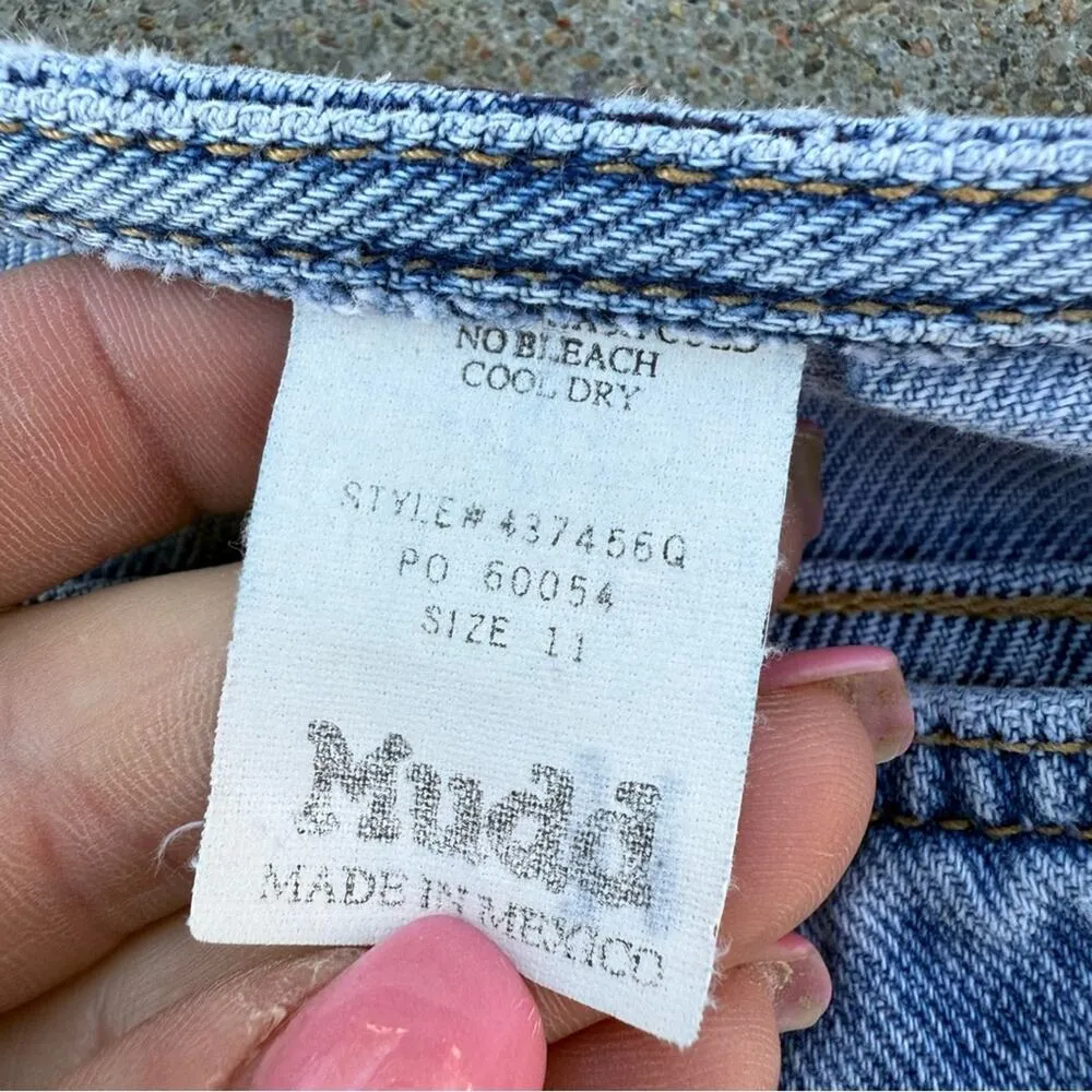 Vintage Y2K Mudd Low Rise No Waistband Flare Leg Light Blue Jeans Size 11 - Image 6