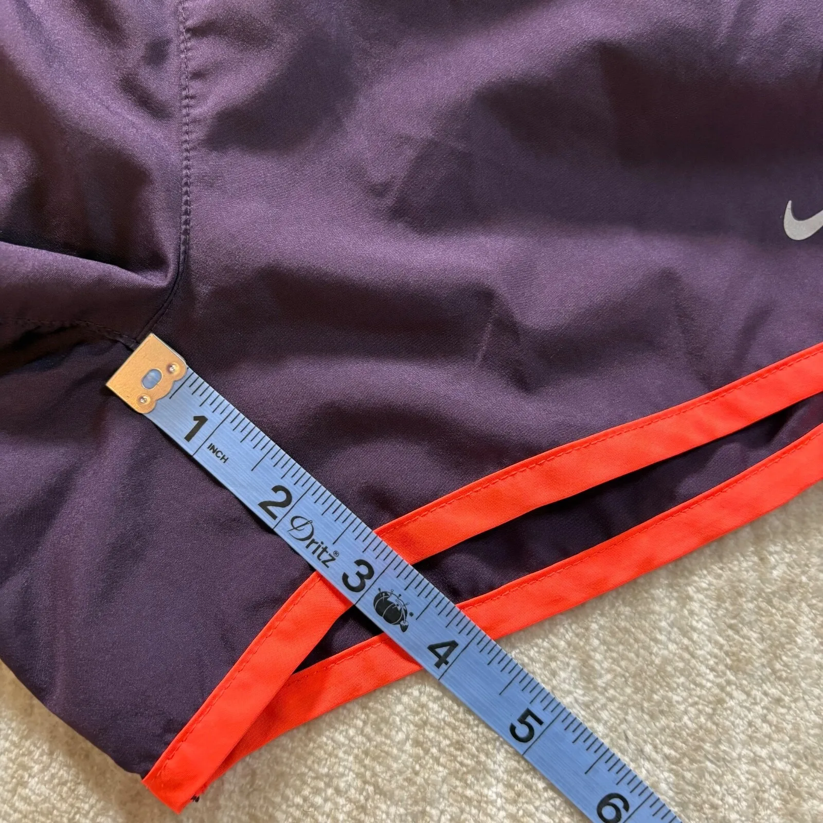 Nike Womens Running Shorts Small Purple White Orange With Liner Active‎ Dri-Fit - Image 9