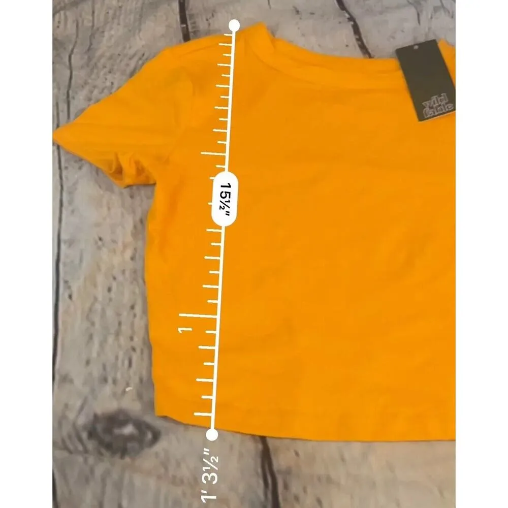 Wild Fable Crewneck Cropped T-Shirt Orange Women’s XXS New - Image 4