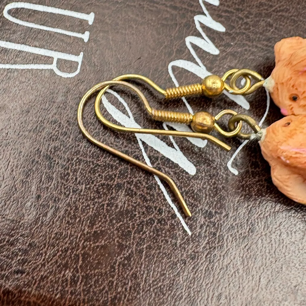 Vintage Bunny Earrings Cottagecore Animal Jewelry Brown - Image 5