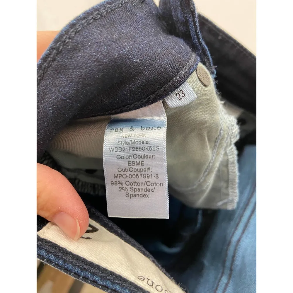 Rag & Bone Esme Cate Mid-Rise Dark Blue Skinny Jeans Size 23 NWT - Image 6