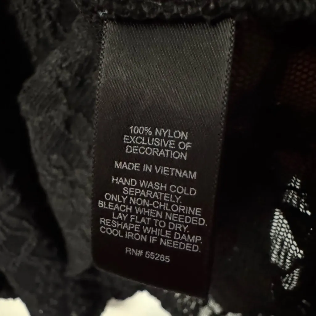 Express Black Nylon Lace Racerback Tank Top - Image 3